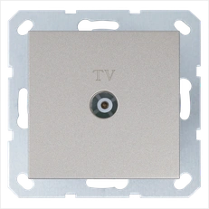 Изображение Розетка TV Φ9.5mm проходная с накладкой, цвет шампань