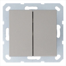 Изображение Выключатель двухклавишный перекрестный 10A 250V~ с накладкой, цвет шампань