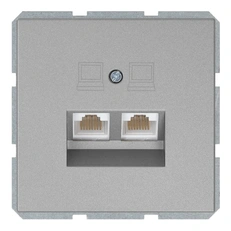 Изображение Двойная компьютерная розетка RJ-45 Cat.6 Jasmart серия FD, никель